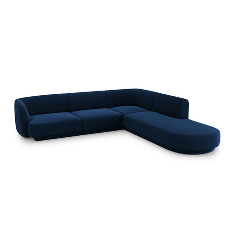 Miley 6-Sitzer Ecksofa, Chaiselongue Rechts, in Samt (Blu86) in Königsblau, 255x248 cm – Bild 3