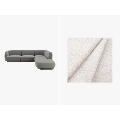 Miley 6-Sitzer Ecksofa, Chaiselongue Rechts, in Samt, Boucle oder Chenille, 255x248 cm – Bild 1