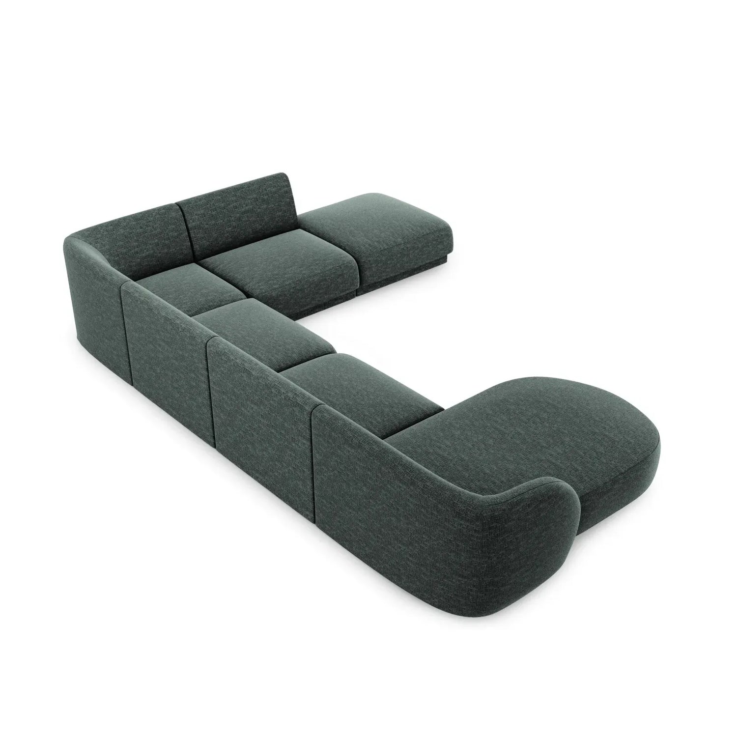 Miley 6-Sitzer Panorama-Sofa Rechts mit Bezug aus Chenille, 330x255 cm - ZEN ZONE Furniture