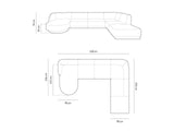 Miley 6-Sitzer Panorama-Sofa Rechts mit Bezug aus Chenille (Haga86) in Königsblau, 330x255 cm – Bild 5