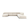 Miley 6-seater panoramic sofa right with velvet or boucle upholstery, 330x255 cm