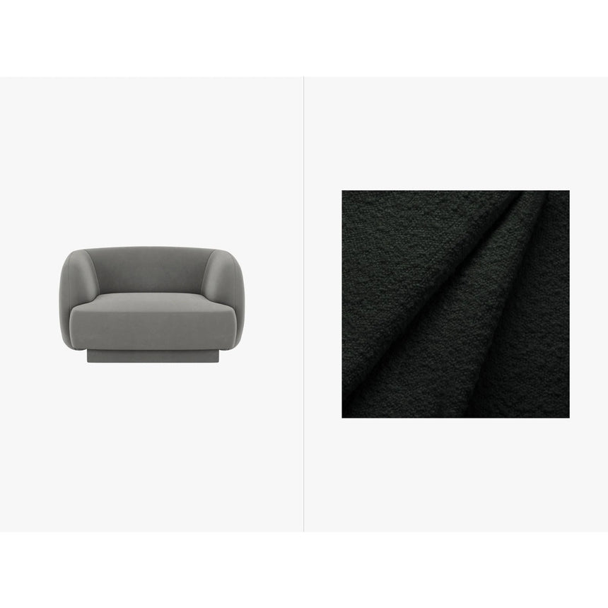 Miley Sessel mit Bezug in Boucle (Bal2082) in Schwarz, 103x90 cm – Bild 1