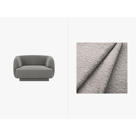 Miley Sessel mit Bezug in Boucle (Bal2085) in Hellgrau, 103x90 cm – Bild 1