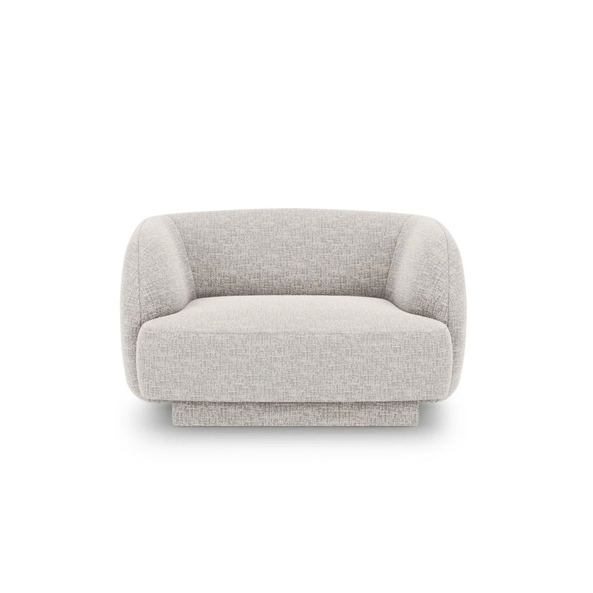 Miley Sessel mit Bezug in Chenille (Haga06) in Hellgrau, 103x90 cm – Bild 1