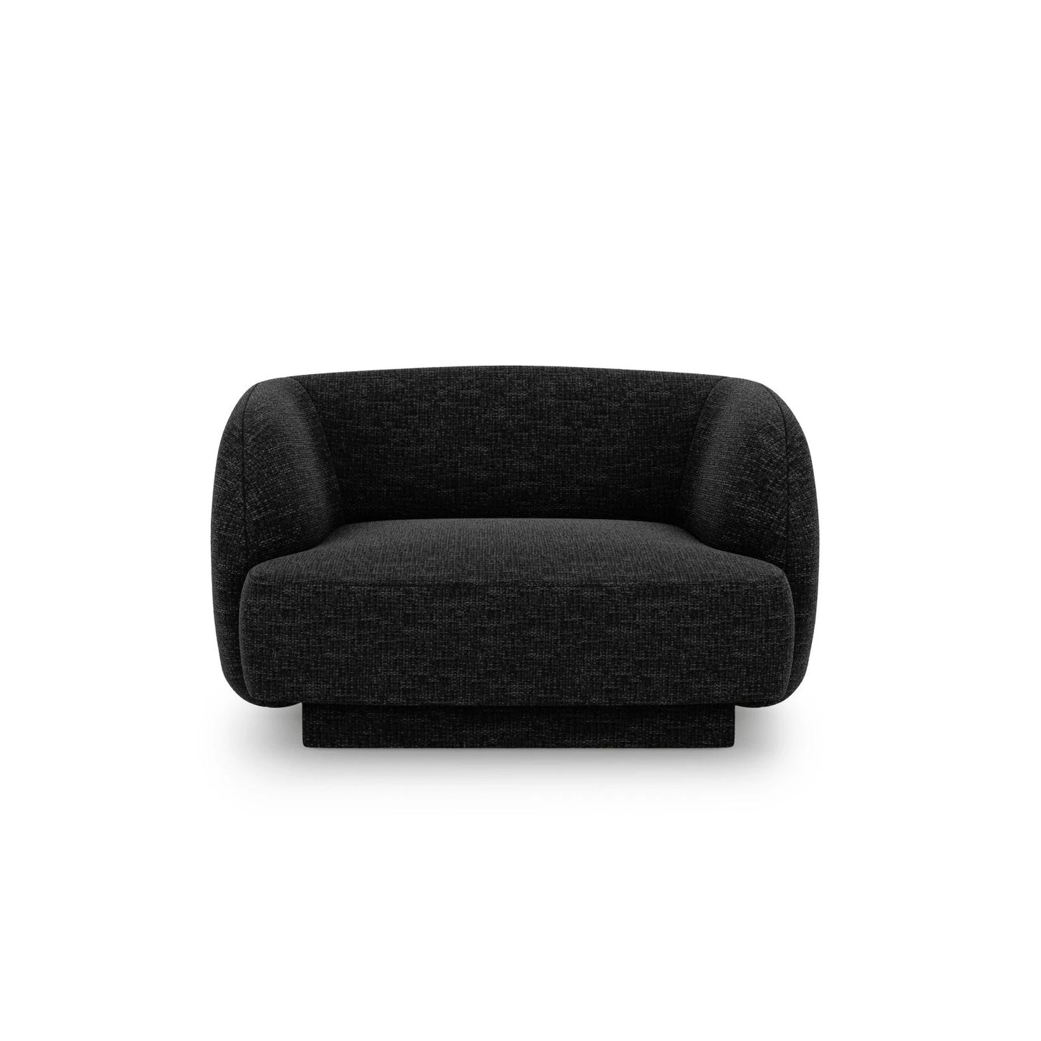 Miley Sessel mit Bezug in Chenille (Haga19) in Schwarz, 103x90 cm – Bild 1