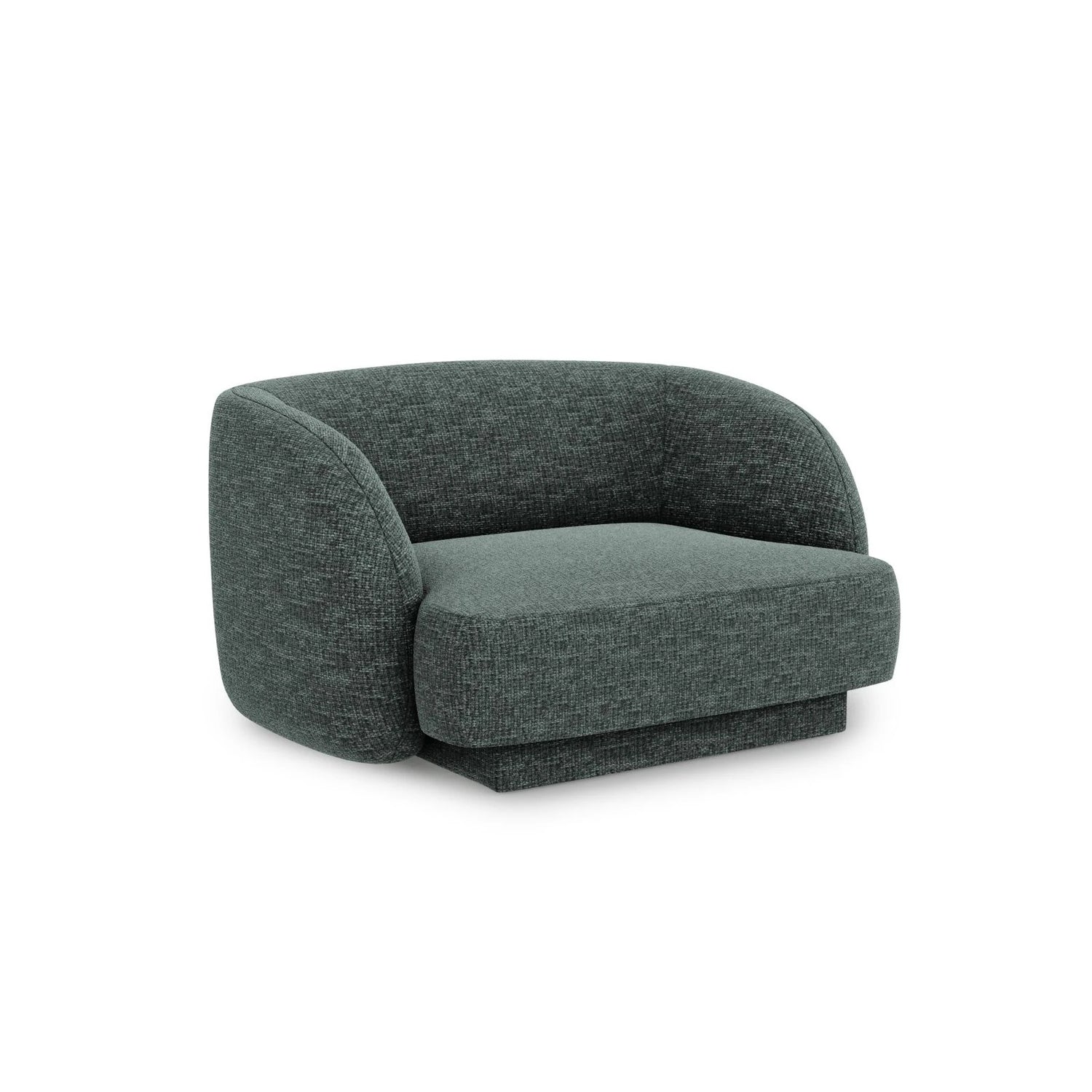 Miley Sessel mit Bezug in Chenille (Haga78) in Petrol, 103x90 cm – Bild 3