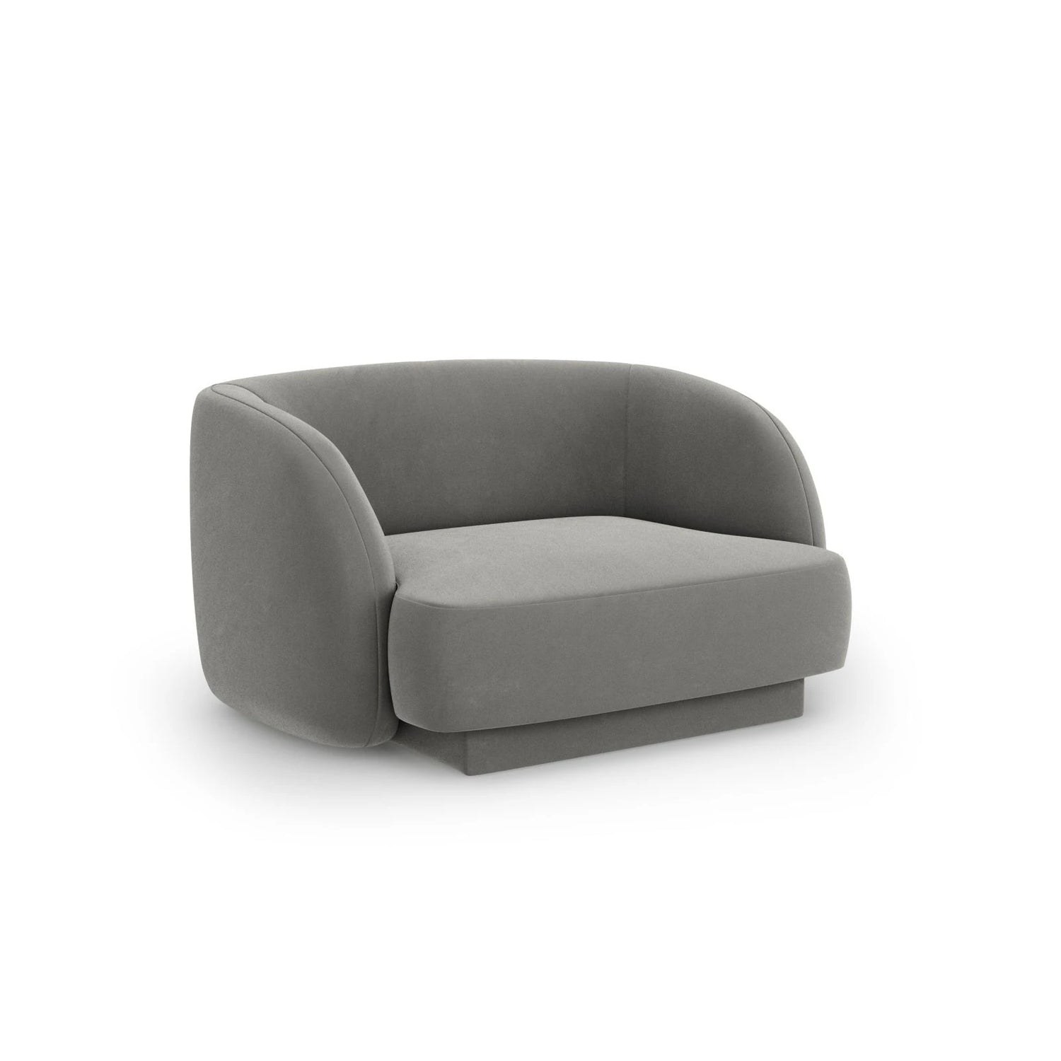 Miley Sessel mit Bezug in Samt (Blu13) in Hellgrau, 103x90 cm – Bild 3