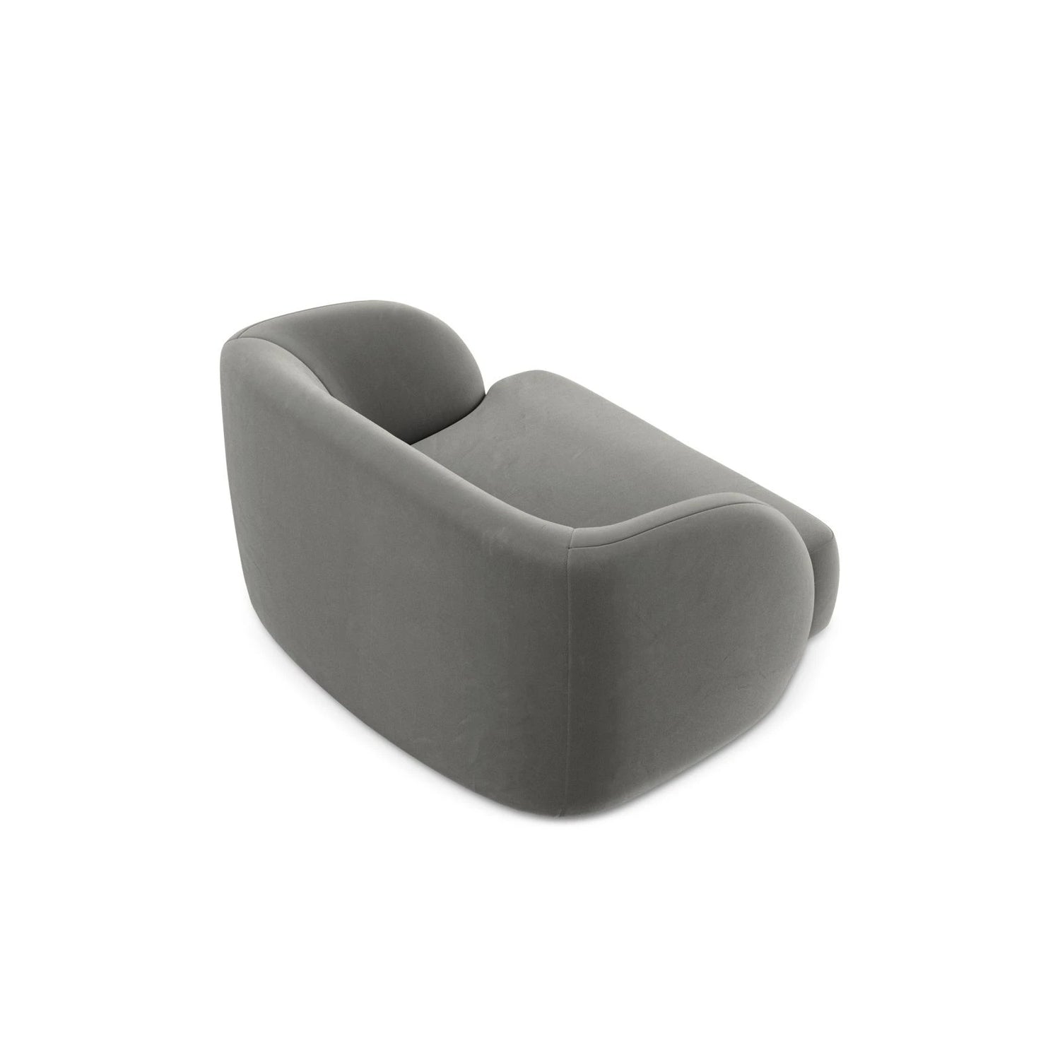 Miley Sessel mit Bezug in Samt (Blu13) in Hellgrau, 103x90 cm – Bild 4