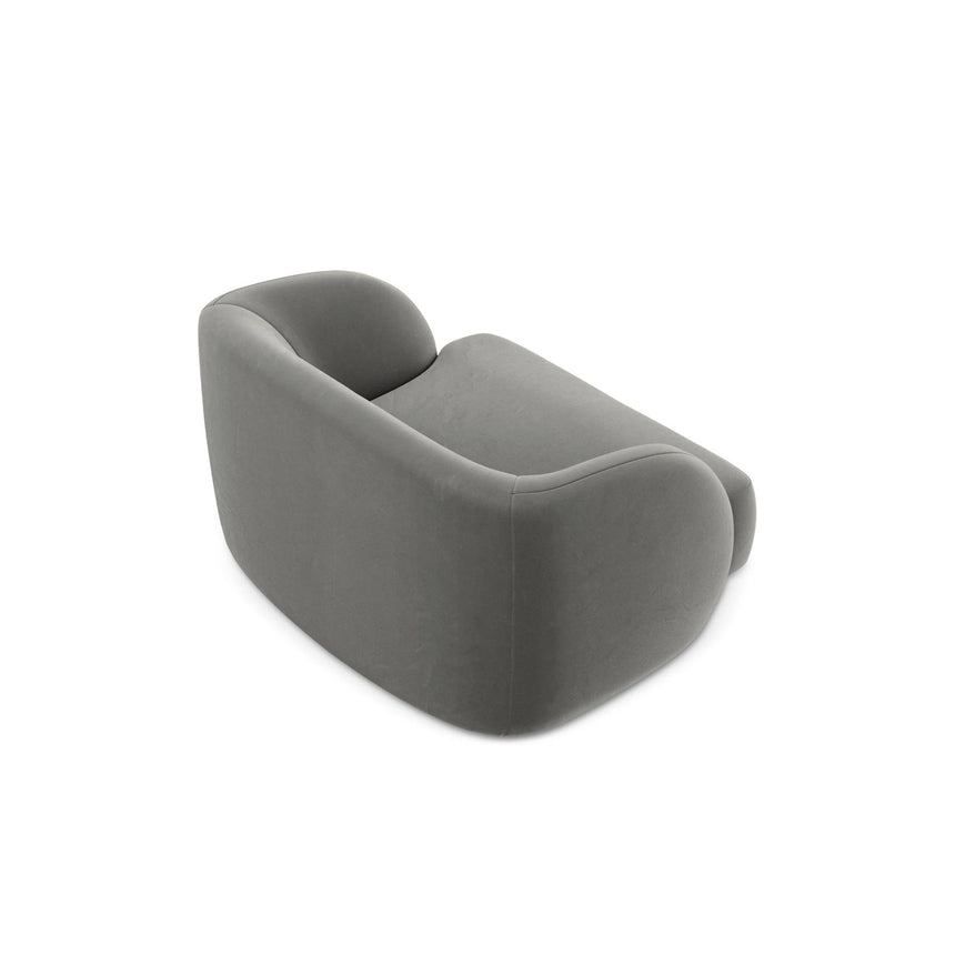 Miley Sessel mit Bezug in Samt (Blu13) in Hellgrau, 103x90 cm – Bild 4