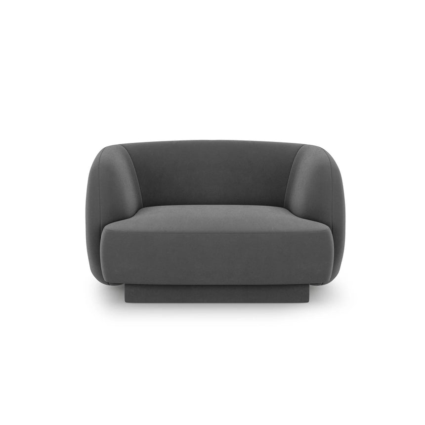 Miley Sessel mit Bezug in Samt (Blu14) in Grau, 103x90 cm – Bild 1