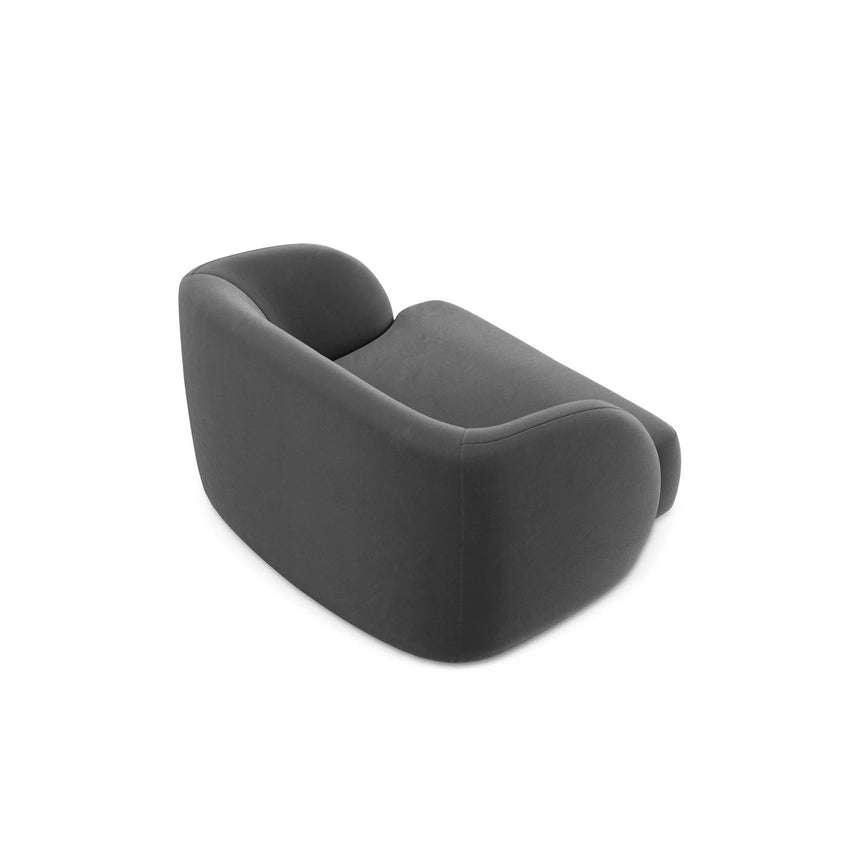 Miley Sessel mit Bezug in Samt (Blu14) in Grau, 103x90 cm – Bild 4