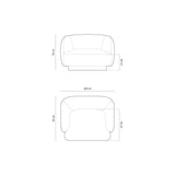 Miley Sessel mit Bezug in Samt (Blu19) in Schwarz, 103x90 cm – Bild 2