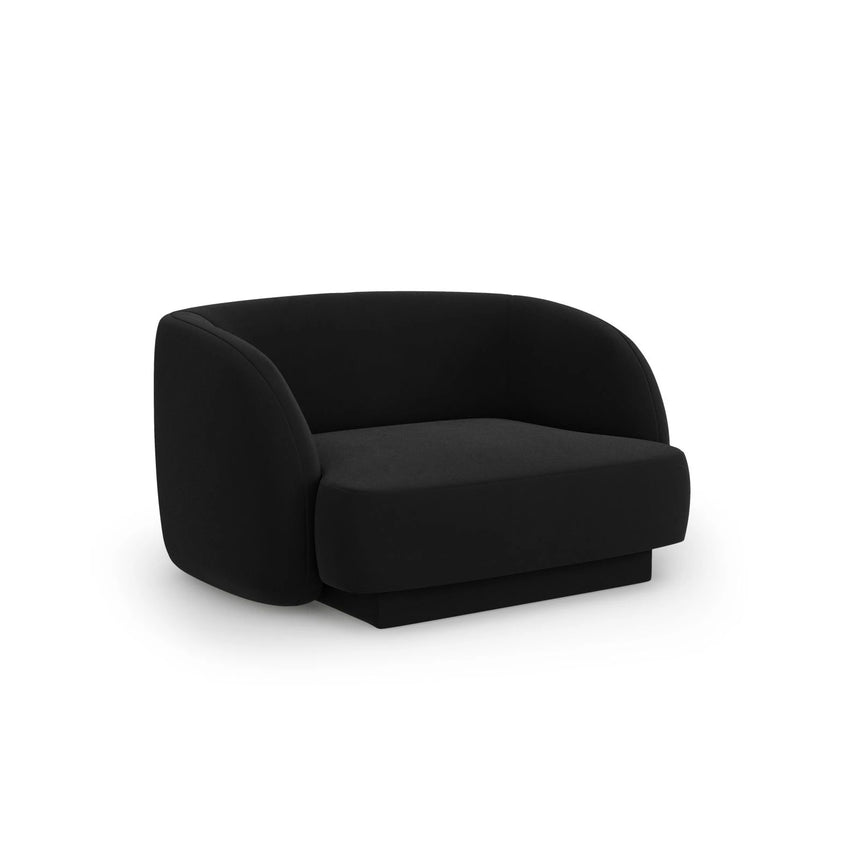 Miley Sessel mit Bezug in Samt (Blu19) in Schwarz, 103x90 cm – Bild 3