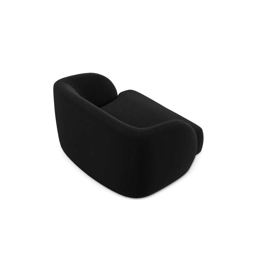 Miley Sessel mit Bezug in Samt (Blu19) in Schwarz, 103x90 cm – Bild 4