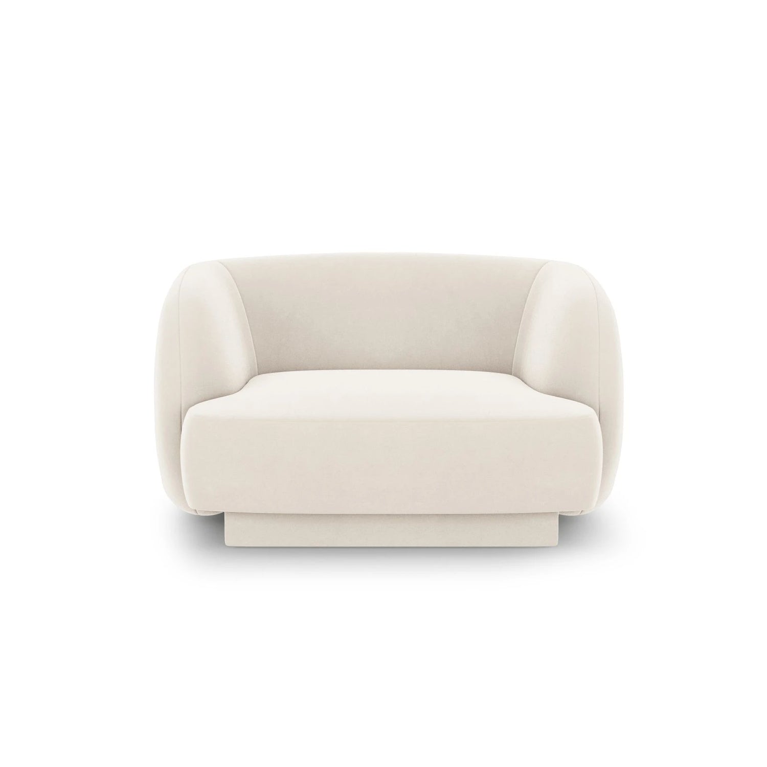 Miley Sessel mit Bezug in Samt (Blu22) in Leichtes Beige, 103x90 cm – Bild 1
