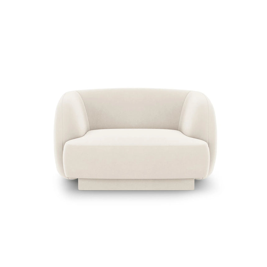 Miley Sessel mit Bezug in Samt (Blu22) in Leichtes Beige, 103x90 cm – Bild 1