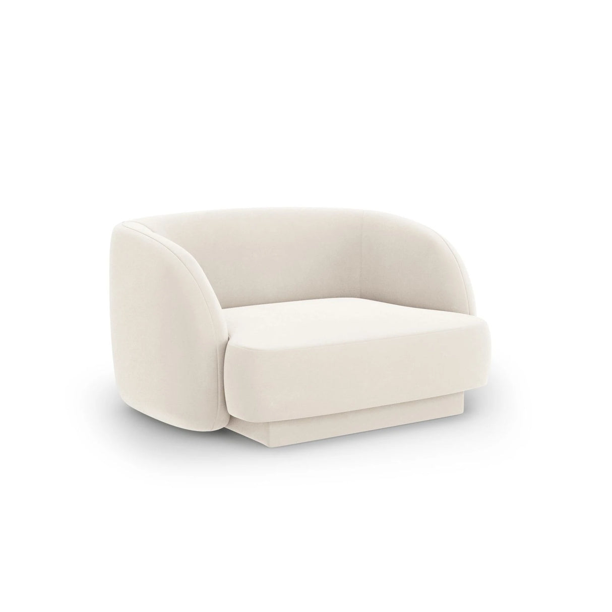 Miley Sessel mit Bezug in Samt (Blu22) in Leichtes Beige, 103x90 cm – Bild 3