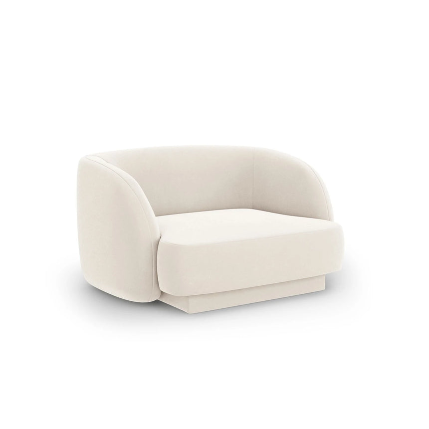 Miley Sessel mit Bezug in Samt (Blu22) in Leichtes Beige, 103x90 cm – Bild 3