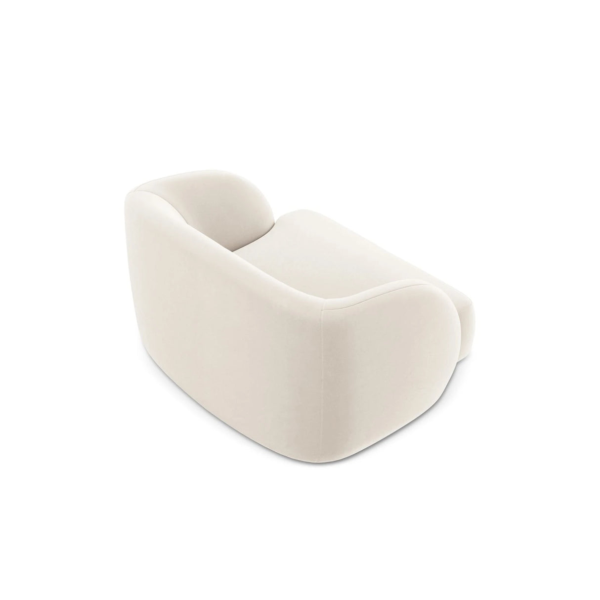 Miley Sessel mit Bezug in Samt (Blu22) in Leichtes Beige, 103x90 cm – Bild 4