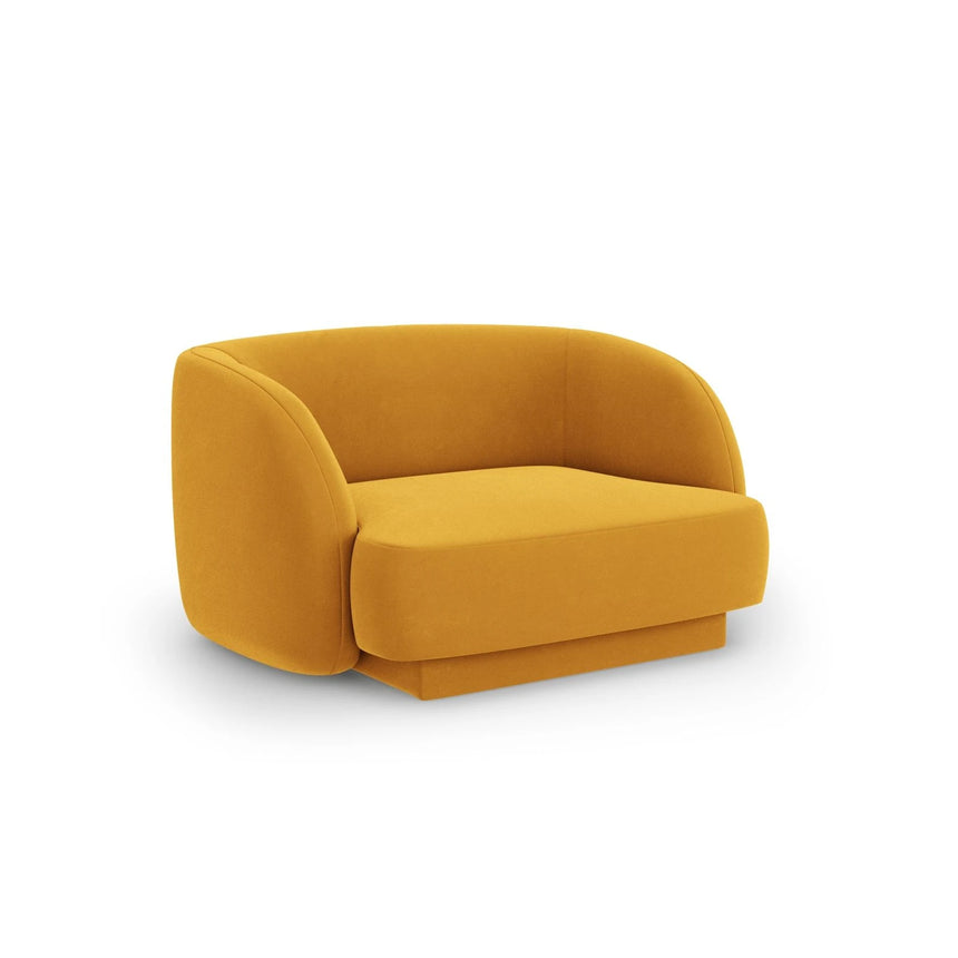 Miley Sessel mit Bezug in Samt (Blu68) in Gelb, 103x90 cm – Bild 3