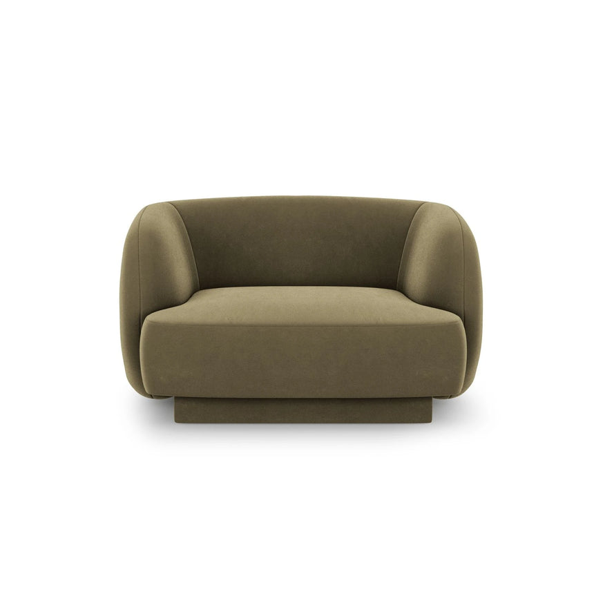 Miley Sessel mit Bezug in Samt (Blu77) in Grün, 103x90 cm – Bild 1