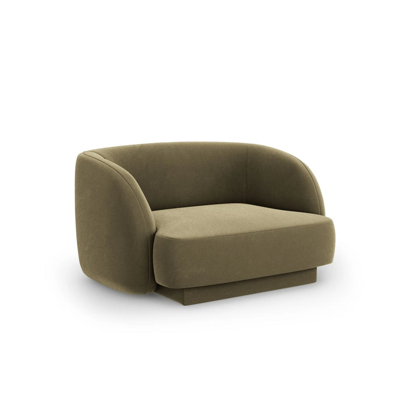 Miley Sessel mit Bezug in Samt (Blu77) in Grün, 103x90 cm – Bild 3