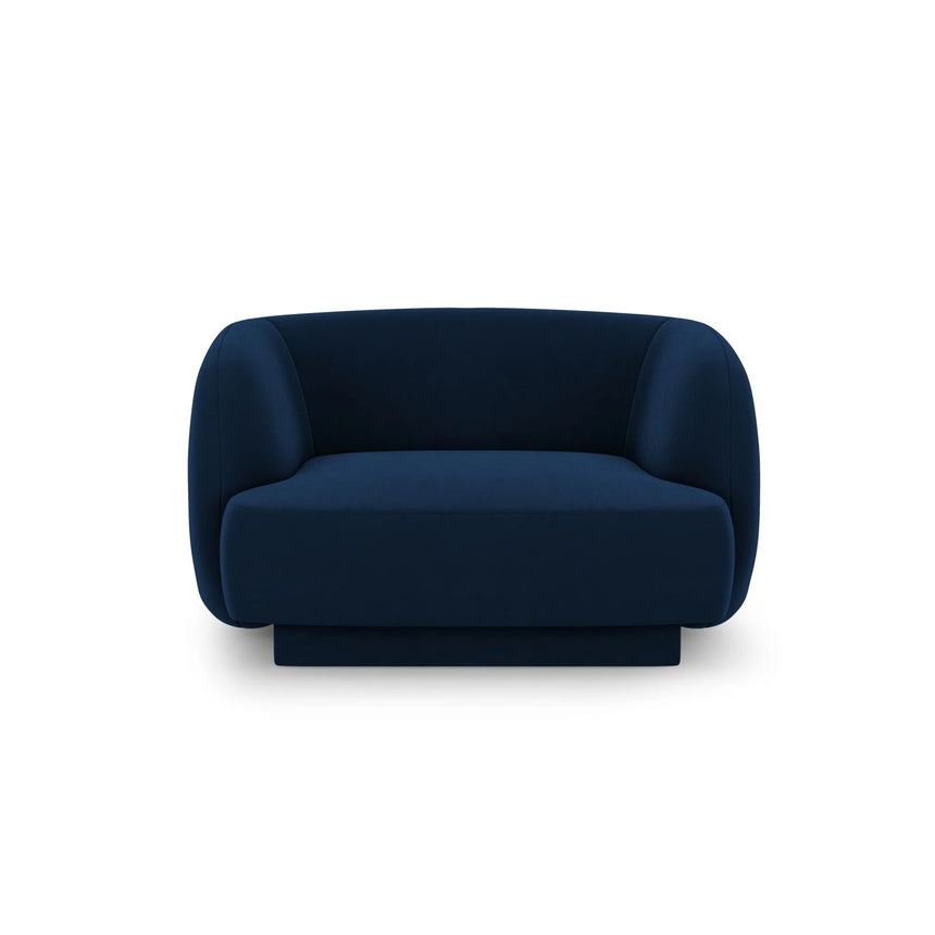 Miley Sessel mit Bezug in Samt (Blu86) in Königsblau, 103x90 cm – Bild 1