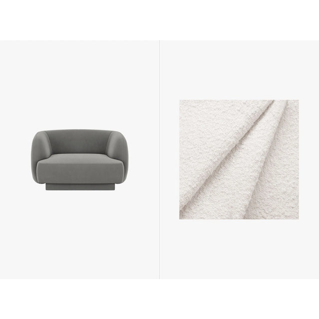 Miley Sessel mit Bezug in Samt, Boucle oder Chenille, 103x90 cm – Bild 1