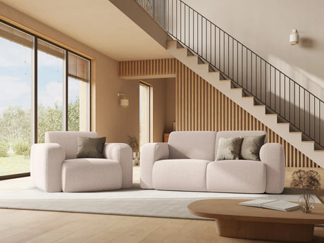 Molino 2-Sitzer Sofa mit Bezug aus Chenille (Haga23) in Leichtes Beige, 170x95 cm – Bild 2