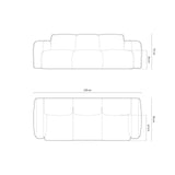 Molino 3-Sitzer Sofa mit Bezug aus Boucle (Bal2078) in Braun, 235x95 cm – Bild 2