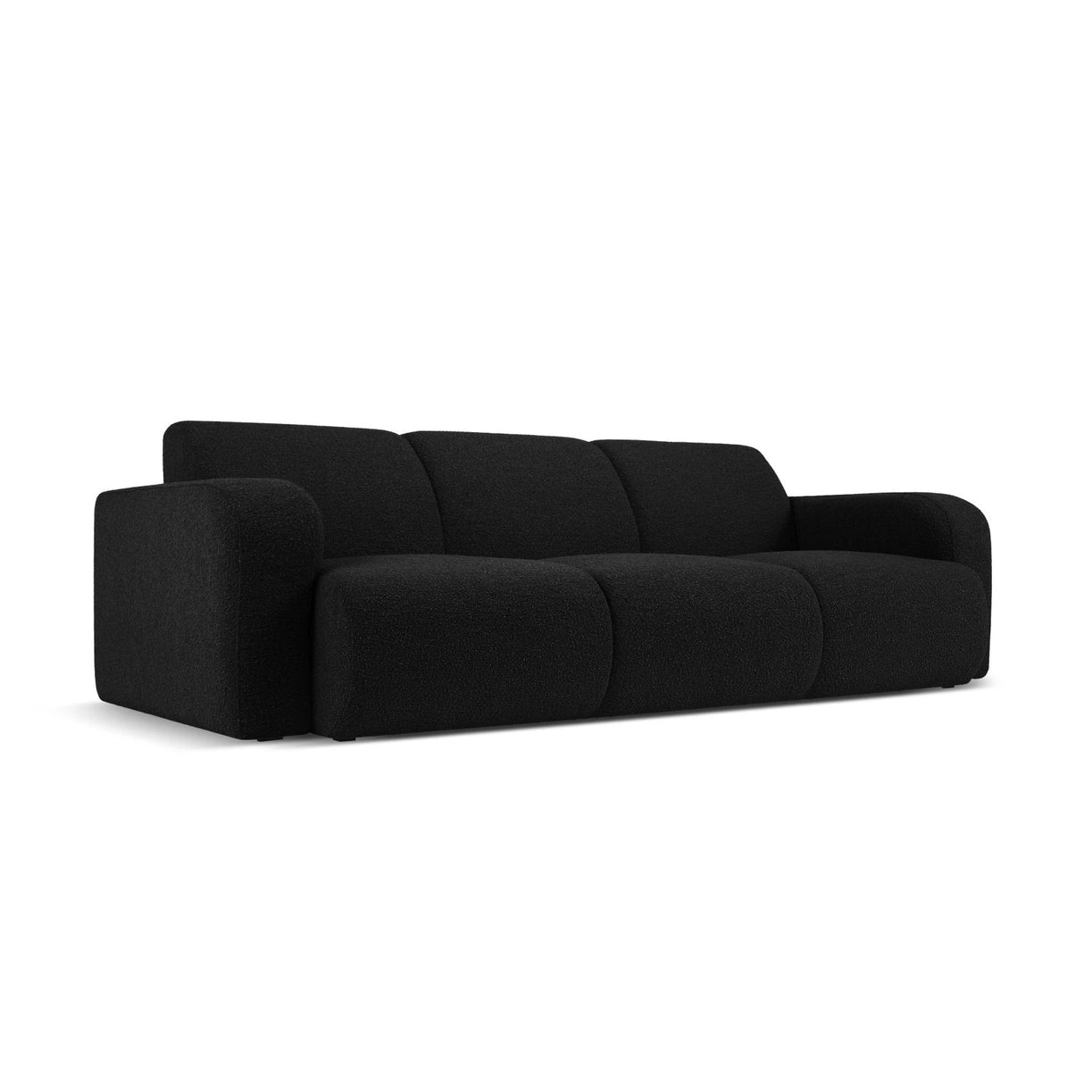 Molino 3-Sitzer Sofa mit Bezug aus Boucle (Bal2082) in Schwarz, 235x95 cm – Bild 3