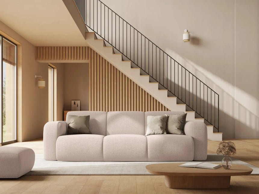 Molino 3-Sitzer Sofa mit Bezug aus Chenille (Haga23) in Leichtes Beige, 235x95 cm – Bild 2