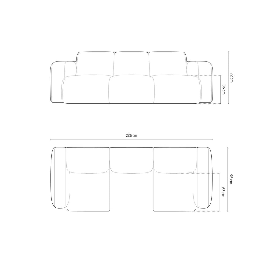 Molino 3-Sitzer Sofa mit Bezug aus Chenille (Reb18) in Light Green, 235x95 cm – Bild 2