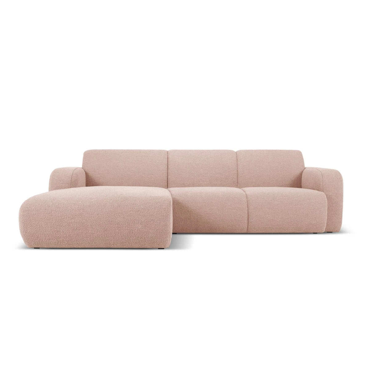 Molino 4-Sitzer Ecksofa Links, mit Bezug aus Boucle (Bal2072) in Powder Pink, 250x170 cm – Bild 1