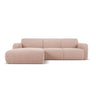 Molino 4-Sitzer Ecksofa Links, mit Bezug aus Boucle (Bal2072) in Powder Pink, 250x170 cm – Bild 1