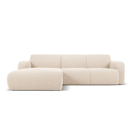Molino 4-Sitzer Ecksofa Links, mit Bezug aus Boucle (Bal2074) in Beige, 250x170 cm – Bild 1