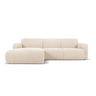 Molino 4-Sitzer Ecksofa Links, mit Bezug aus Boucle (Bal2074) in Beige, 250x170 cm – Bild 1