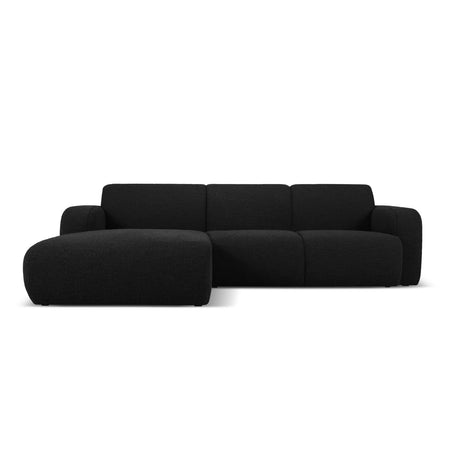 Molino 4-Sitzer Ecksofa Links, mit Bezug aus Boucle (Bal2082) in Schwarz, 250x170 cm – Bild 1