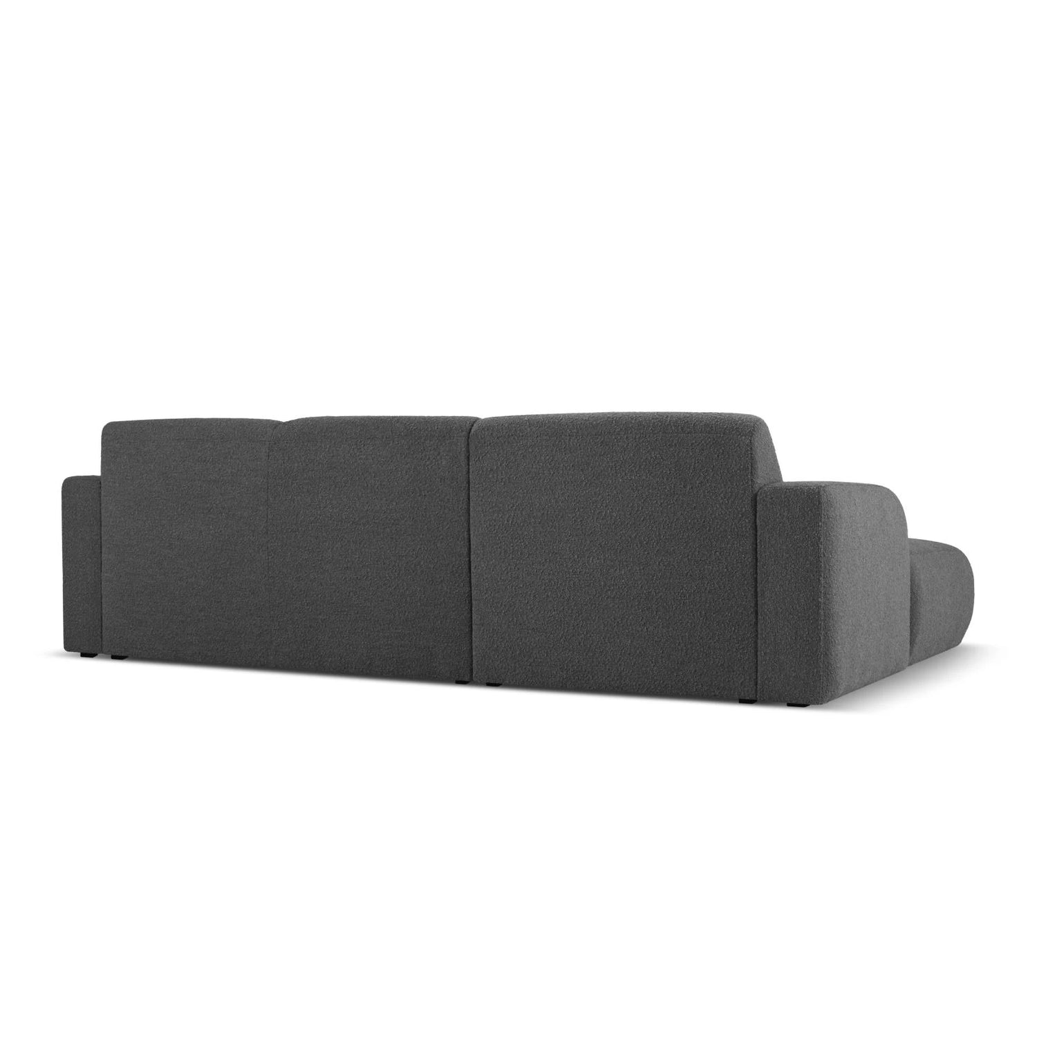 Molino 4-Sitzer Ecksofa Links, mit Bezug aus Boucle (Bal2083) in Dunkelgrau, 250x170 cm – Bild 4