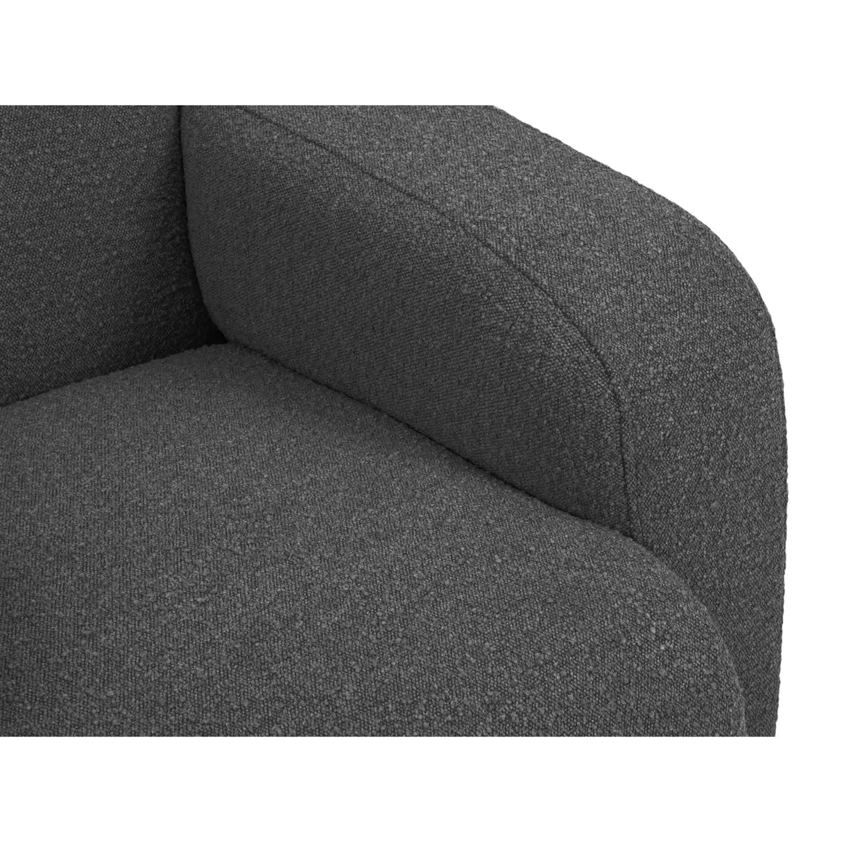Molino 4-Sitzer Ecksofa Links, mit Bezug aus Boucle (Bal2083) in Dunkelgrau, 250x170 cm – Bild 7