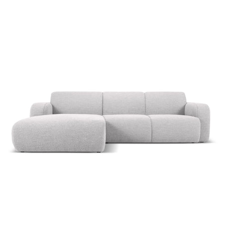 Molino 4-Sitzer Ecksofa Links, mit Bezug aus Boucle (Bal2085) in Hellgrau, 250x170 cm – Bild 1
