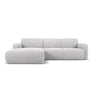 Molino 4-Sitzer Ecksofa Links, mit Bezug aus Boucle (Bal2085) in Hellgrau, 250x170 cm – Bild 1