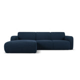 Molino 4-Sitzer Ecksofa Links, mit Bezug aus Boucle (Bal2088) in Dunkelblau, 250x170 cm – Bild 1