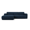 Molino 4-Sitzer Ecksofa Links, mit Bezug aus Boucle (Bal2088) in Dunkelblau, 250x170 cm – Bild 1