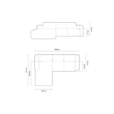 Molino 4-Sitzer Ecksofa Links, mit Bezug aus Boucle (Bal2088) in Dunkelblau, 250x170 cm – Bild 2