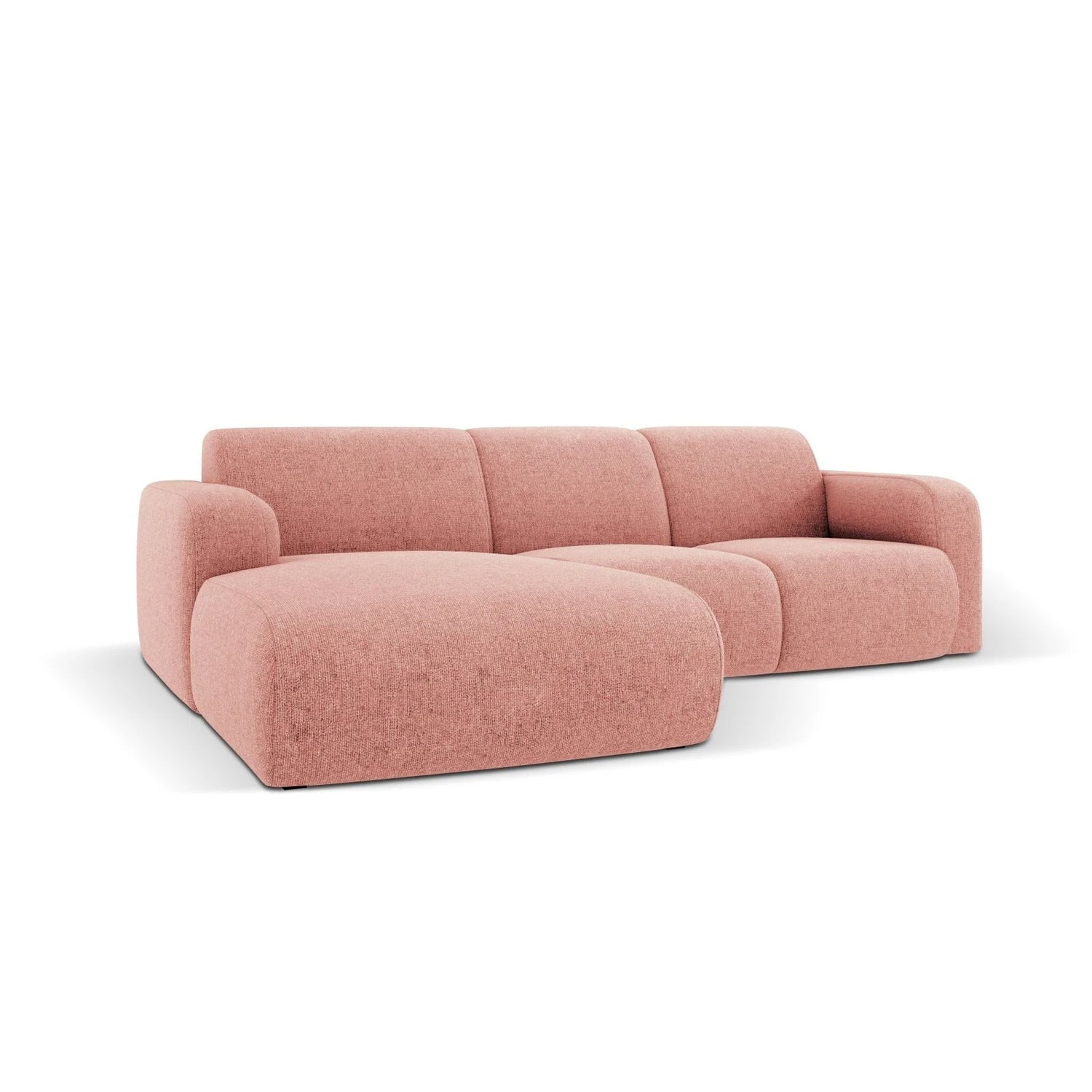 Molino 4-Sitzer Ecksofa Links, mit Bezug aus Chenille (Hag52) in Rosa, 250x170 cm – Bild 4