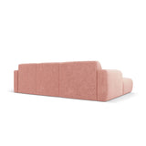 Molino 4-Sitzer Ecksofa Links, mit Bezug aus Chenille (Hag52) in Rosa, 250x170 cm – Bild 5