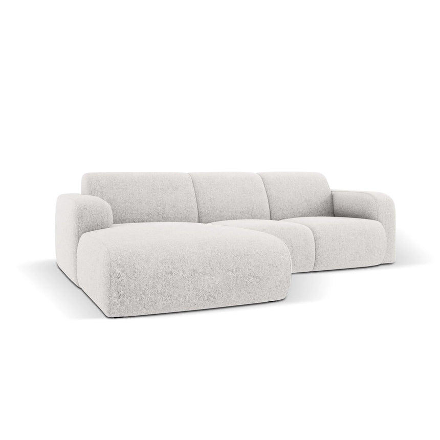 Molino 4-Sitzer Ecksofa Links, mit Bezug aus Chenille (Haga06) in Hellgrau, 250x170 cm – Bild 4