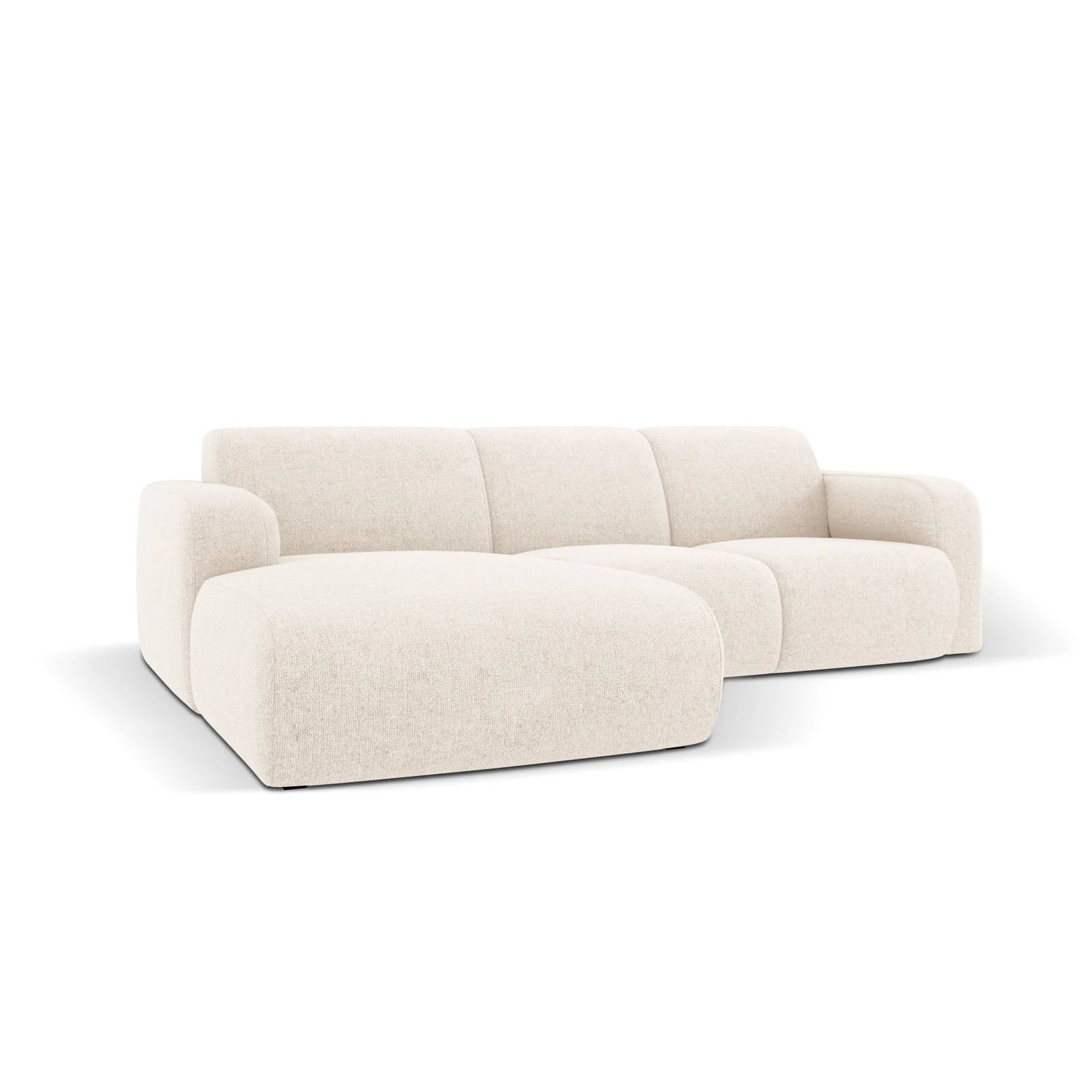 Molino 4-Sitzer Ecksofa Links, mit Bezug aus Chenille (Haga23) in Leichtes Beige, 250x170 cm – Bild 4