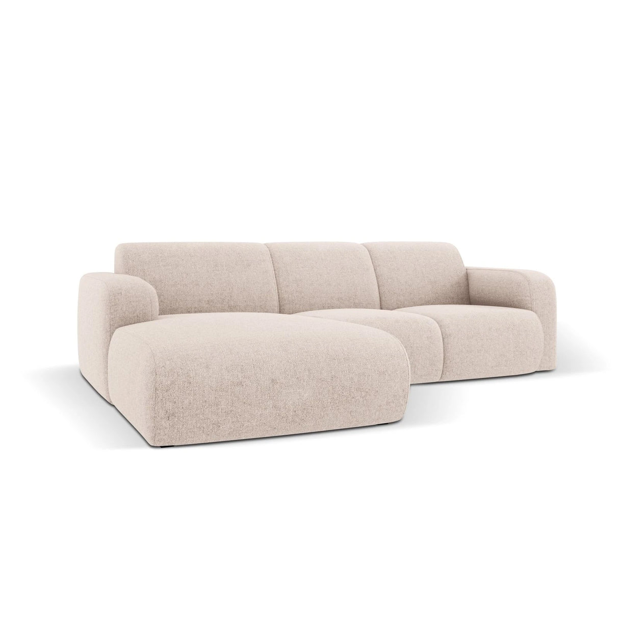 Molino 4-Sitzer Ecksofa Links, mit Bezug aus Chenille (Haga30) in Beige, 250x170 cm – Bild 4